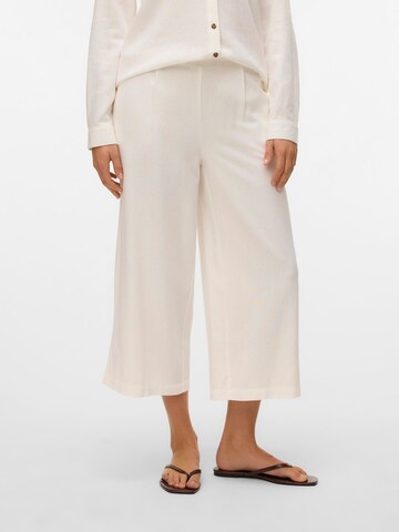 VERO MODA Wide leg Pleat-Front Pants 'VMMymilo' in White: front