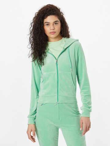 Gina Tricot Zip-Up Hoodie 'Melinda' in Green: front