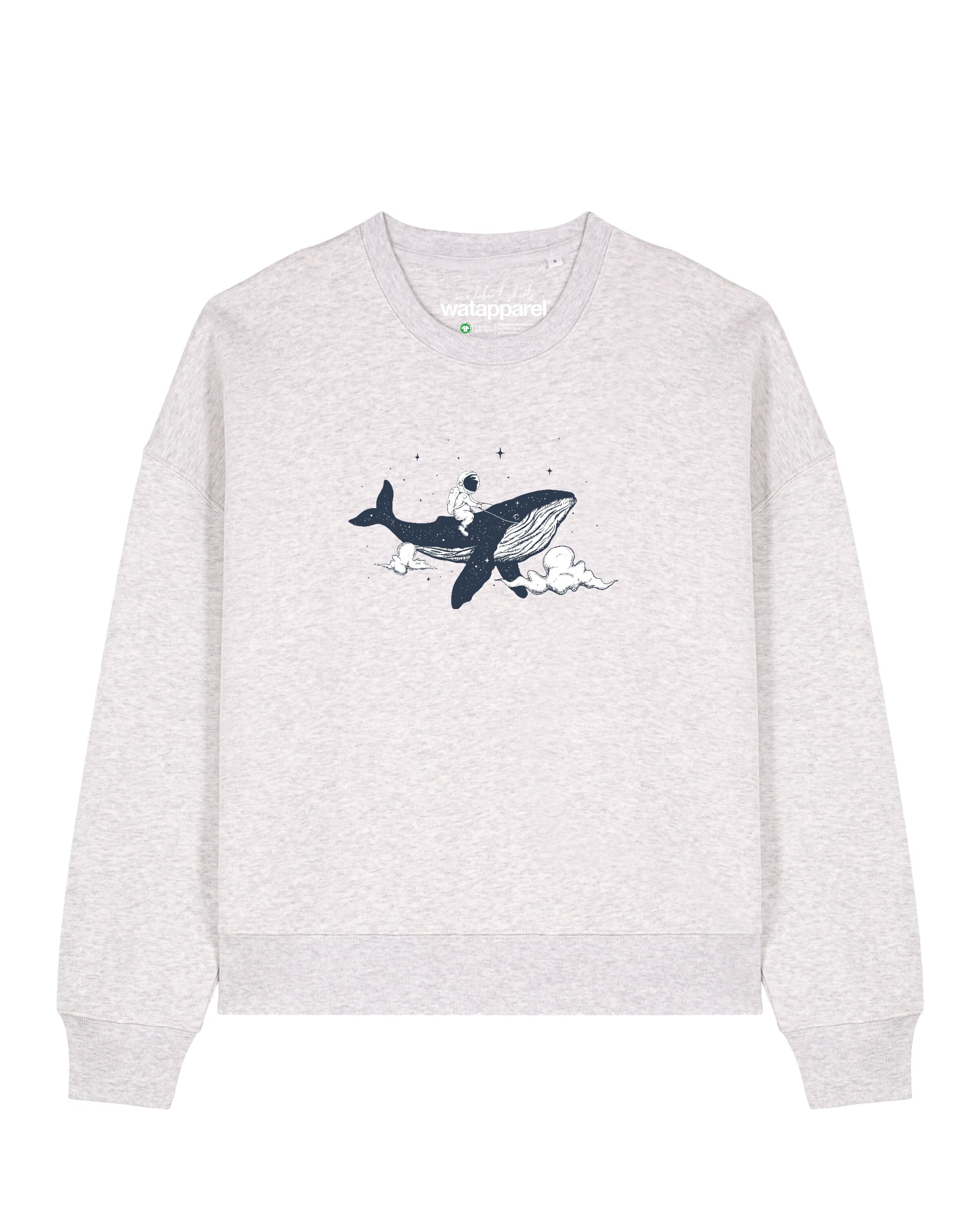 Felpa 'Spacewhale ' di Watapparel in grigio: frontale