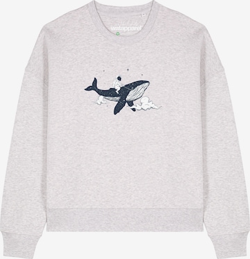 Felpa 'Spacewhale ' di Watapparel in grigio: frontale