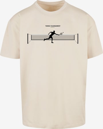 Merchcode Shirt 'Tennis Round 1' in Beige: voorkant
