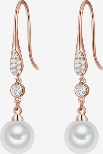 Lulu & Jane Ohrringe in rosegold / weiß / perlweiß, Produktansicht