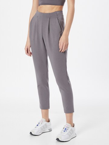 Superdry Tapered Pleat-Front Pants in Grey: front