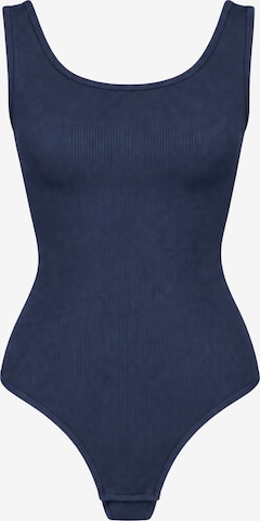 Body 'Ribbed Tank Sculpting Bodysuit with String' di cfab in blu: frontale
