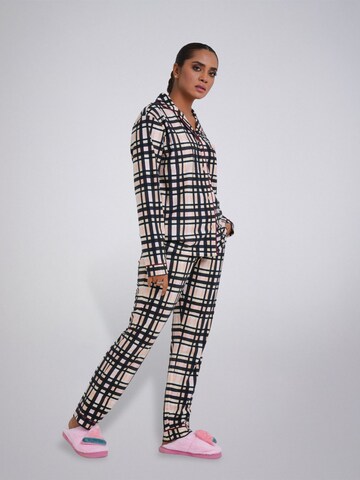 LEAFLETIC Pajama 'Leafletic Women’s Night Wear Long set' in Beige