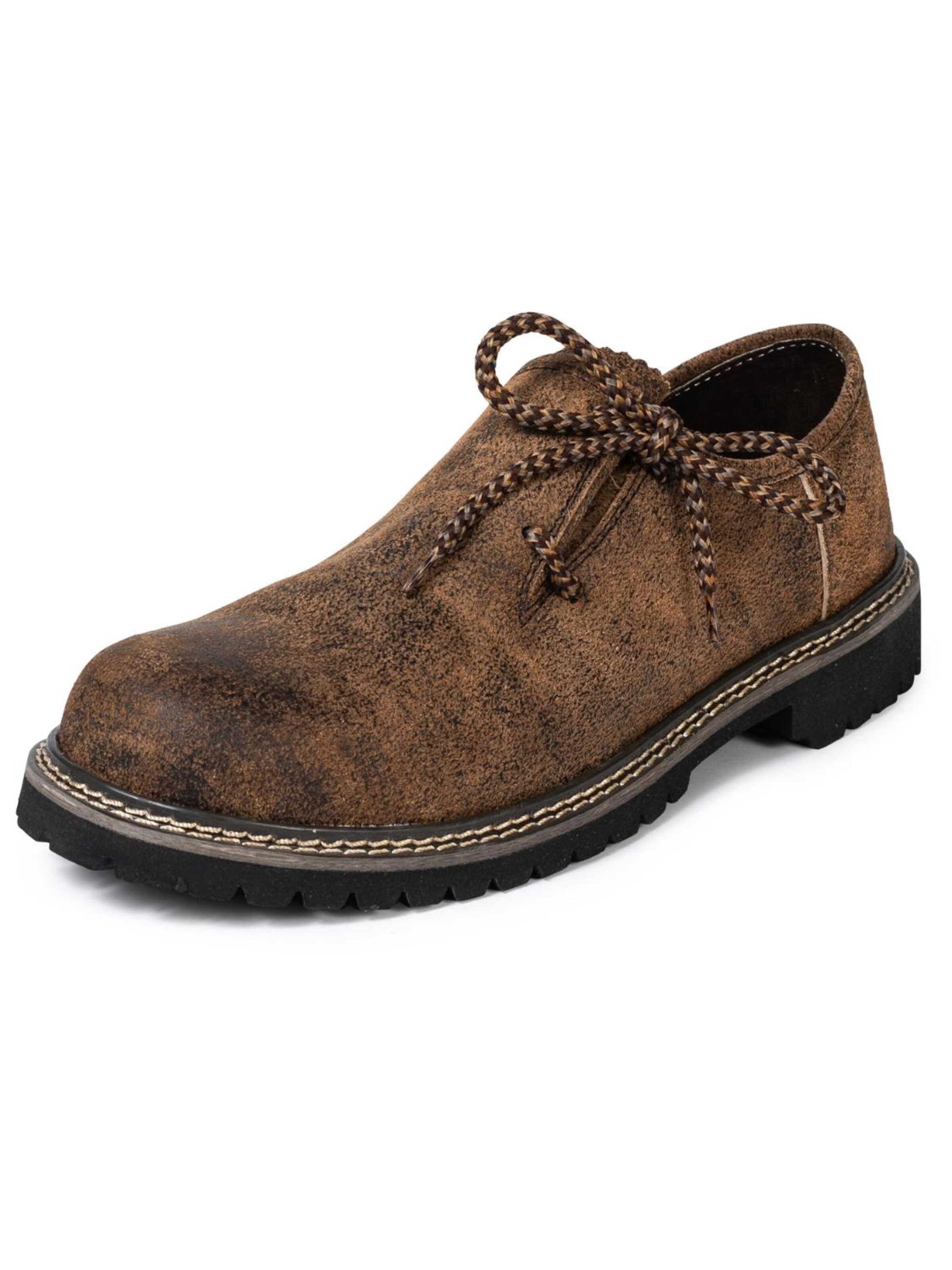 Paulgos Trachtenschuh 'PAULGOS Trachtenschuhe Antik Echt Leder Haferlschuhe Haferl in 3 Farben Gr. 39-47'‌‌‌‌ in Braun: Vorderseite