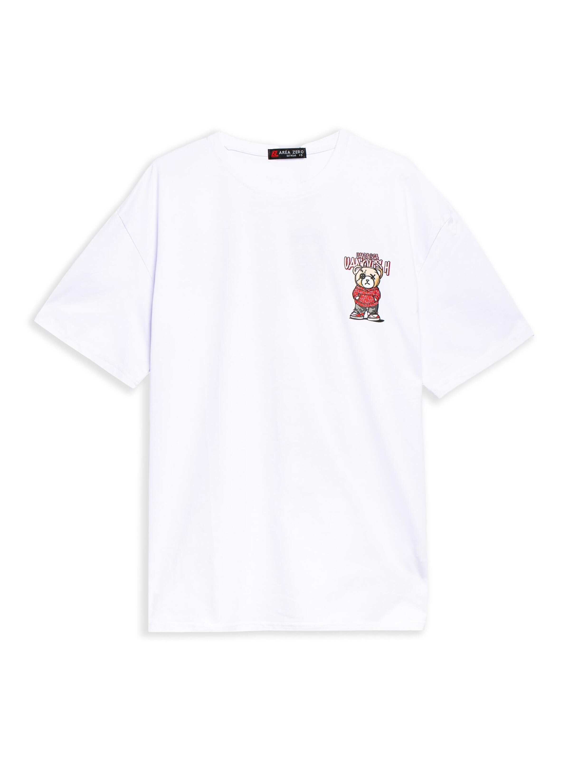 OVER STREET - Camiseta 'Camiseta area zero blanca/roja urban bear oversized tee' en rojo