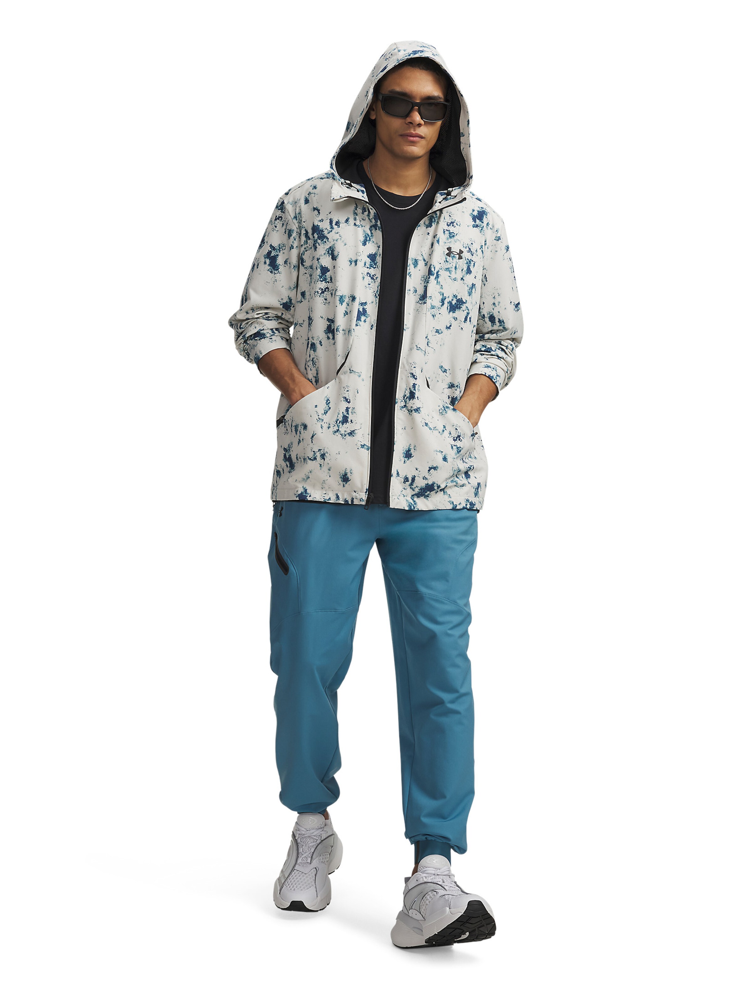 UNDER ARMOUR Tapered Sportbroek 'Unstoppable' in Blauw: voorkant