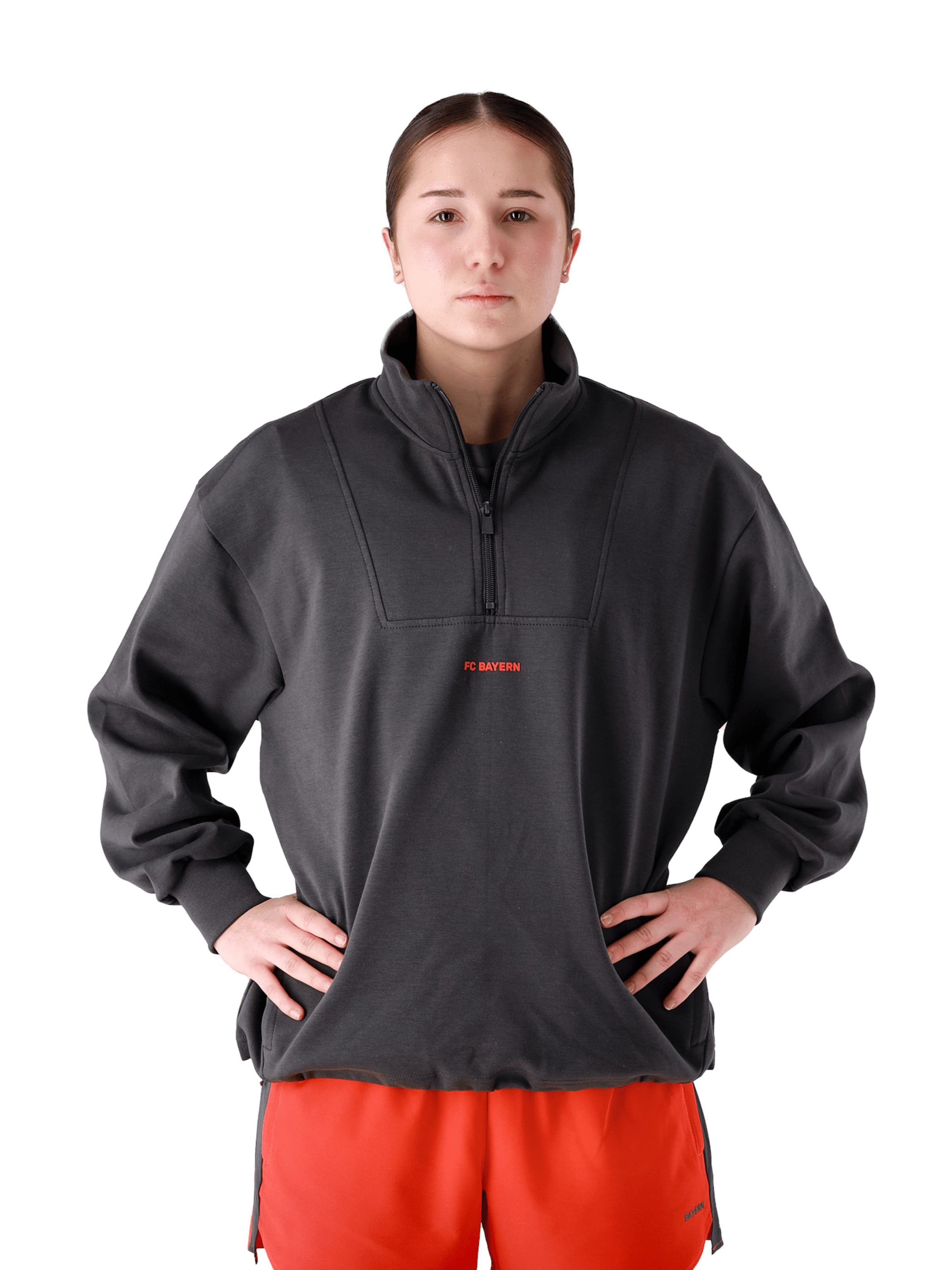 FC BAYERN MÜNCHEN Sweatshirt in anthrazit / rot, Produktansicht