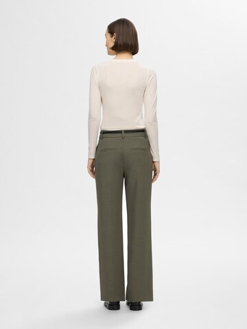 SELECTED FEMME Wide leg Pantalon 'SLFRita' in Groen