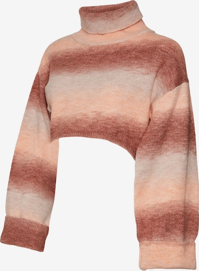 MAMALICIOUS Pull-over 'Golden' en rouille / orange pastel / rose ancienne, Vue avec produit