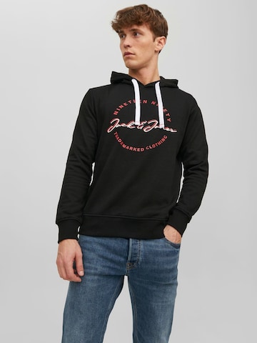 JACK & JONESSweater majica 'Tamp' - crna boja: prednji dio
