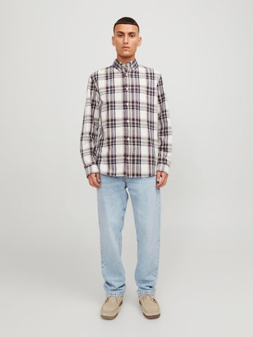 JACK & JONES Comfort Fit Hemd 'Blubrook' in Braun