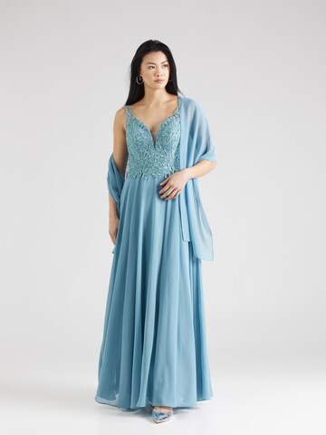 mascara Evening Dress in Blue: front