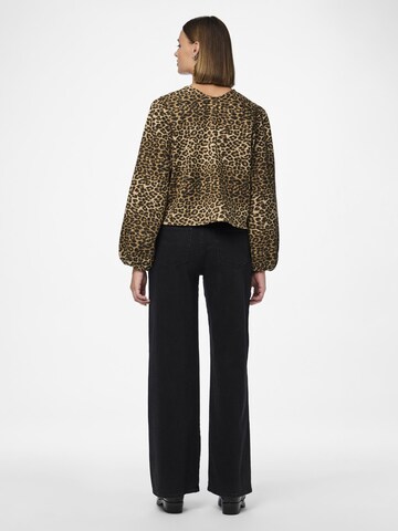 PIECES Bluse 'Astrid' i brun