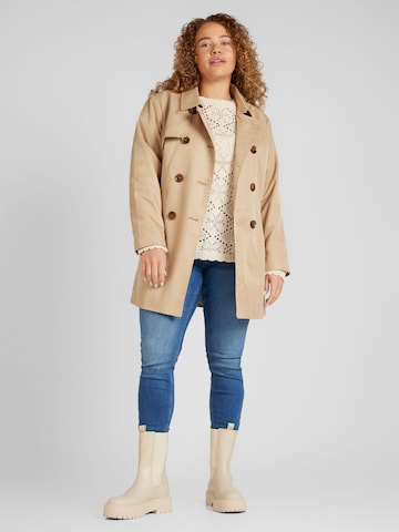 ONLY Carmakoma Between-Seasons Coat 'VALERIE' in Beige