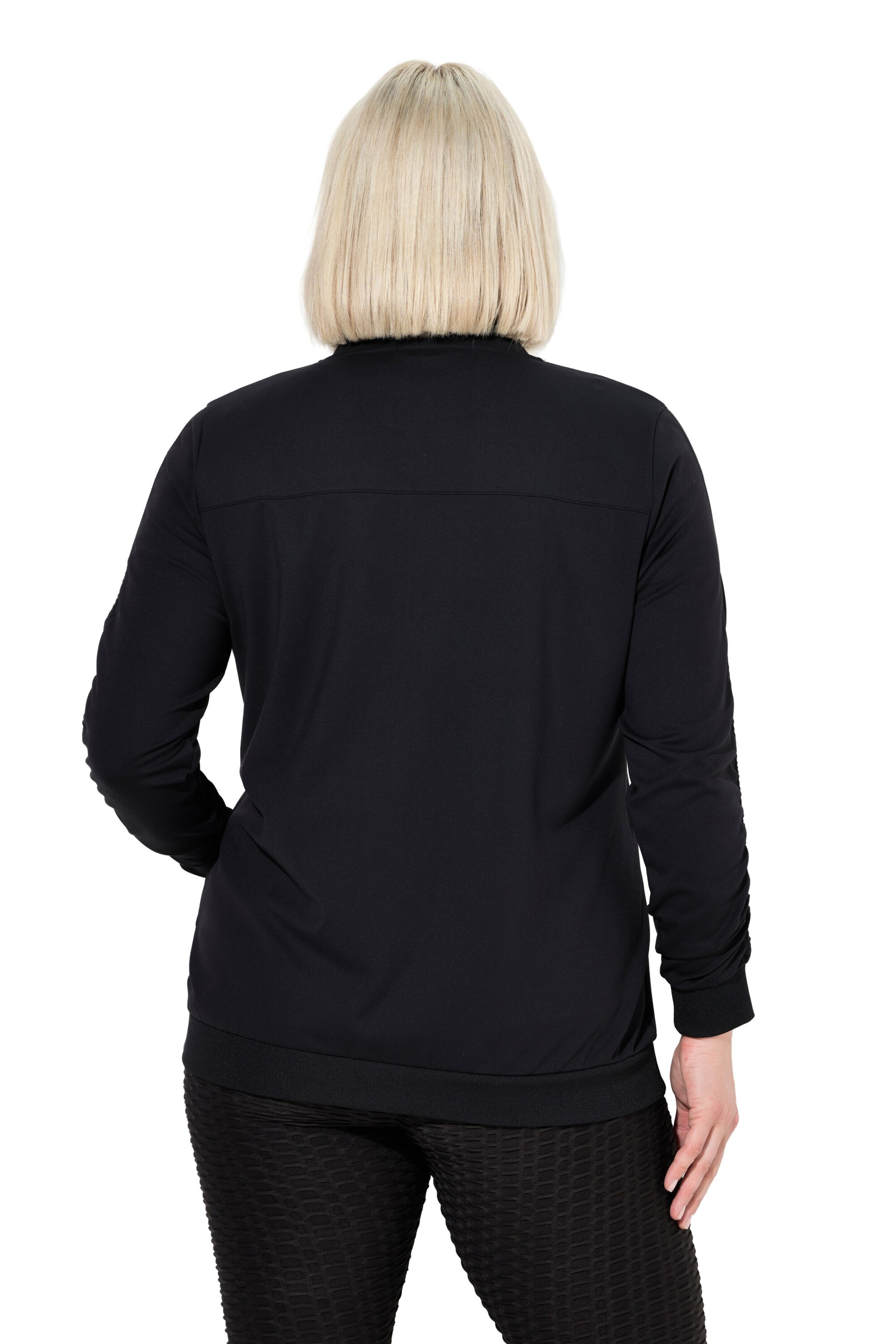 Ulla Popken Zip-Up Hoodie in Black
