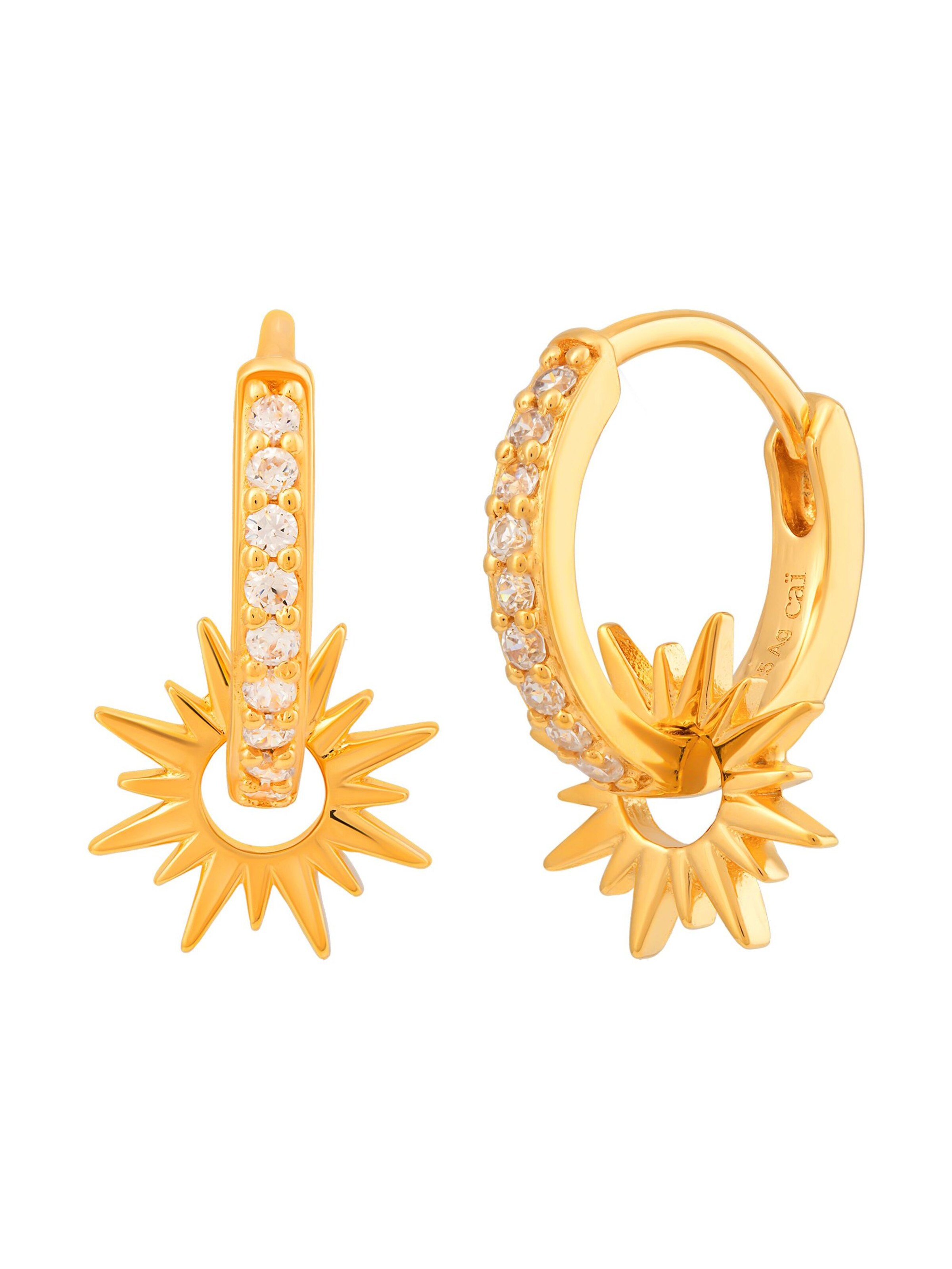 Boucles d'oreilles caï en or : devant