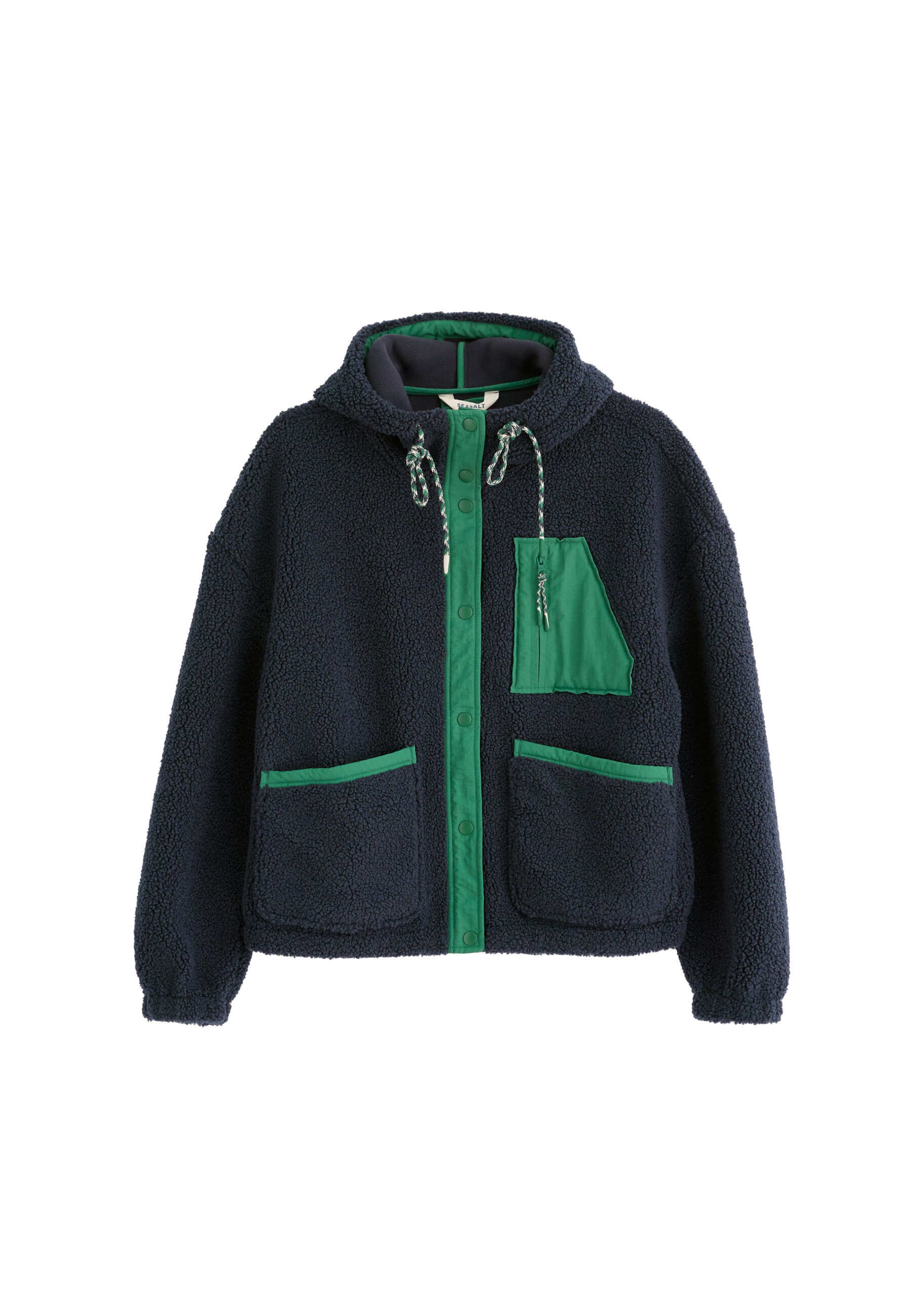 Seasalt Cornwall Fleecejacke 'Wooded Trail' in Blau: Vorderseite