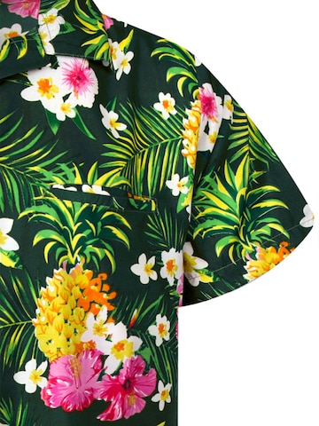 Regular fit Camicia 'Pineapple Flowers' di King Kameha in verde