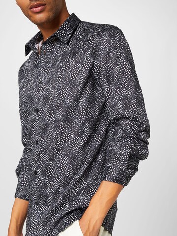 DRYKORN Slim fit Button Up Shirt 'Ruben' in Black