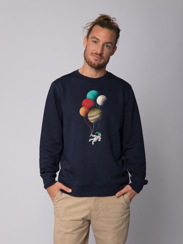 Sweat-shirt 'Balloon Spaceman' Watapparel en bleu : devant