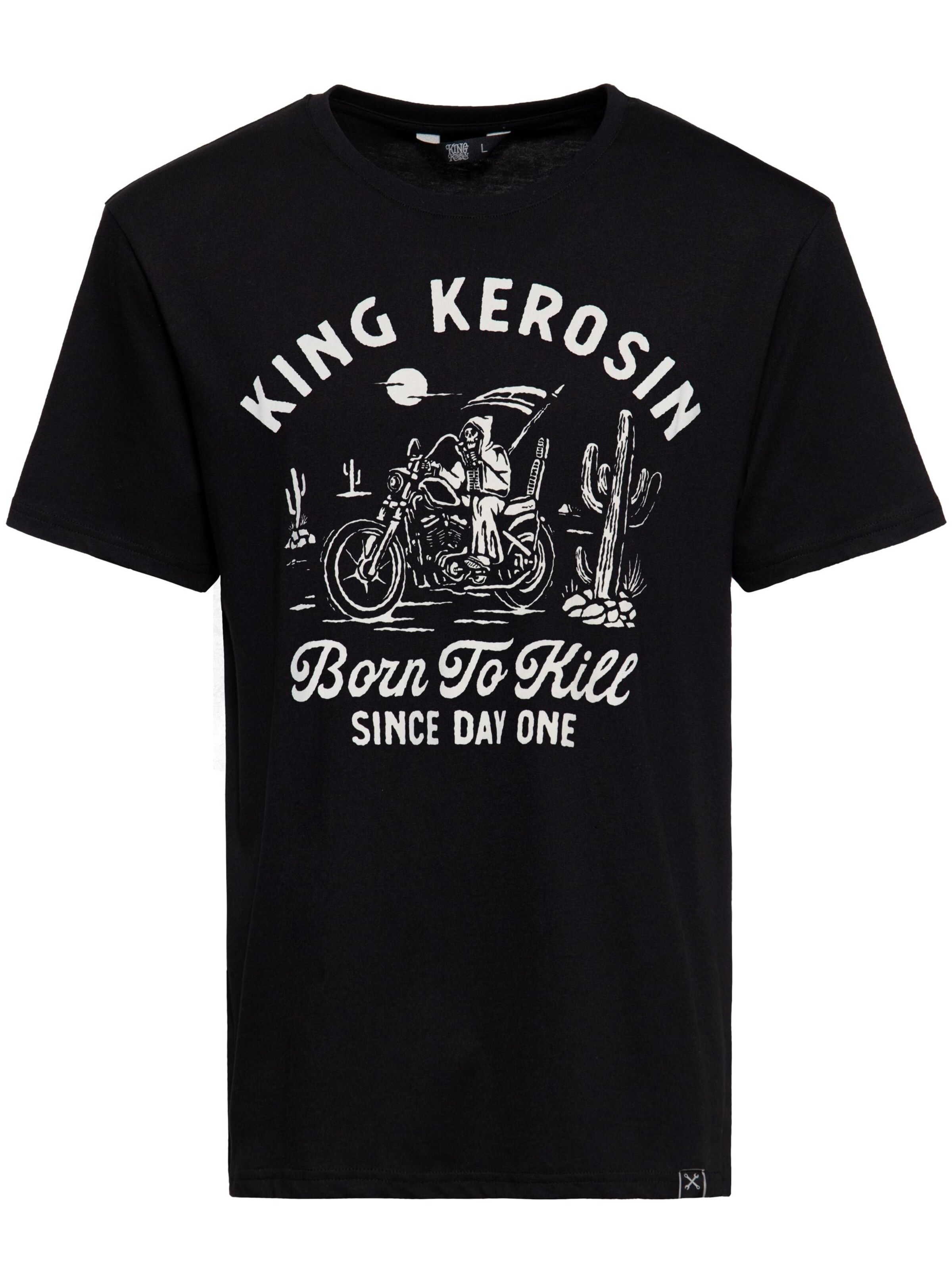 King Kerosin Shirt 'Born To Kill' in Black: front