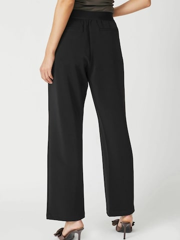 Regular Pantalon 'Amira' co'couture en noir