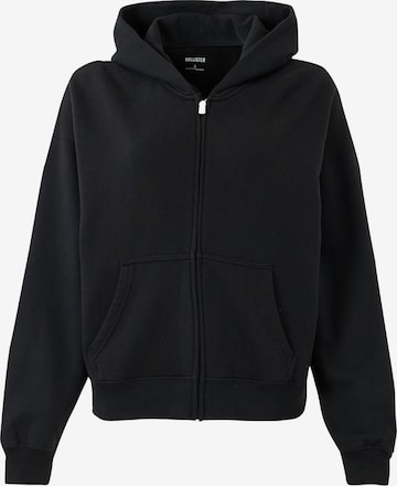 HOLLISTER Кофта на молнии в Черный: спереди
