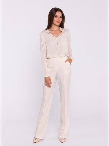 Stylove - Bootcut Pantalón de pinzas en beige