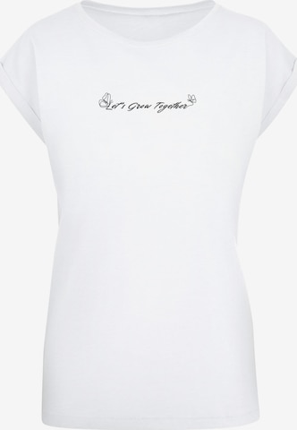 Merchcode T-Shirt 'Let's Grow Together' in Weiß: Vorderseite
