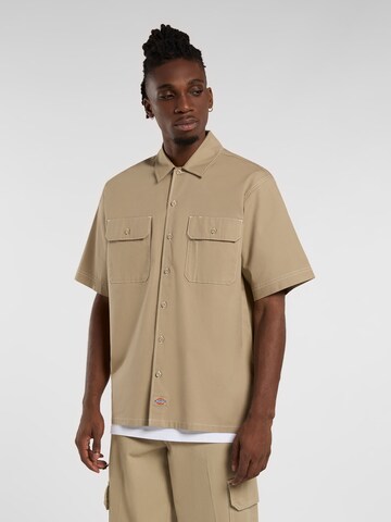 DICKIES Comfort fit Button Up Shirt 'RIVERBEND WORK SHIRT' in Beige: front