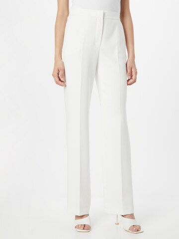 GERRY WEBER Regular Trousers with creases in White: front