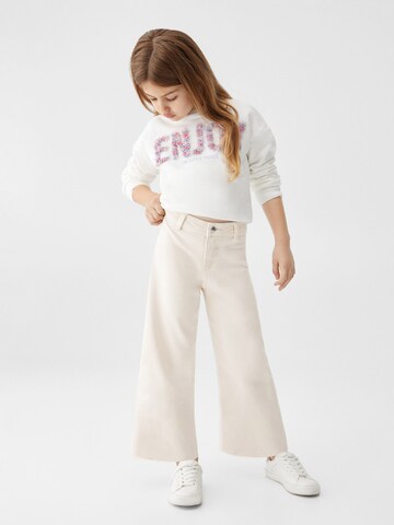 MANGO KIDS Wide leg Jeans 'Seamless' in Beige