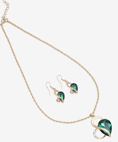 SOHI Parure de bijoux 'Dixee' en or / vert foncé, Vue avec produit