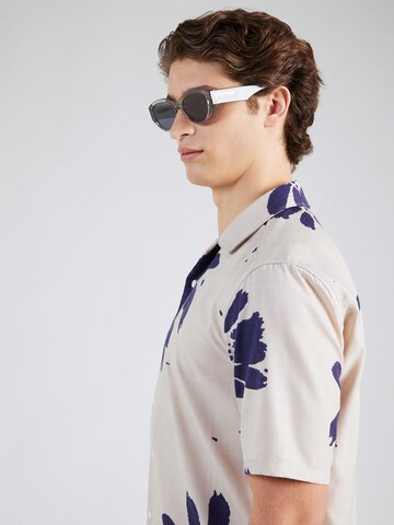 Only & Sons Regular fit Button Up Shirt 'FLOWER' in White