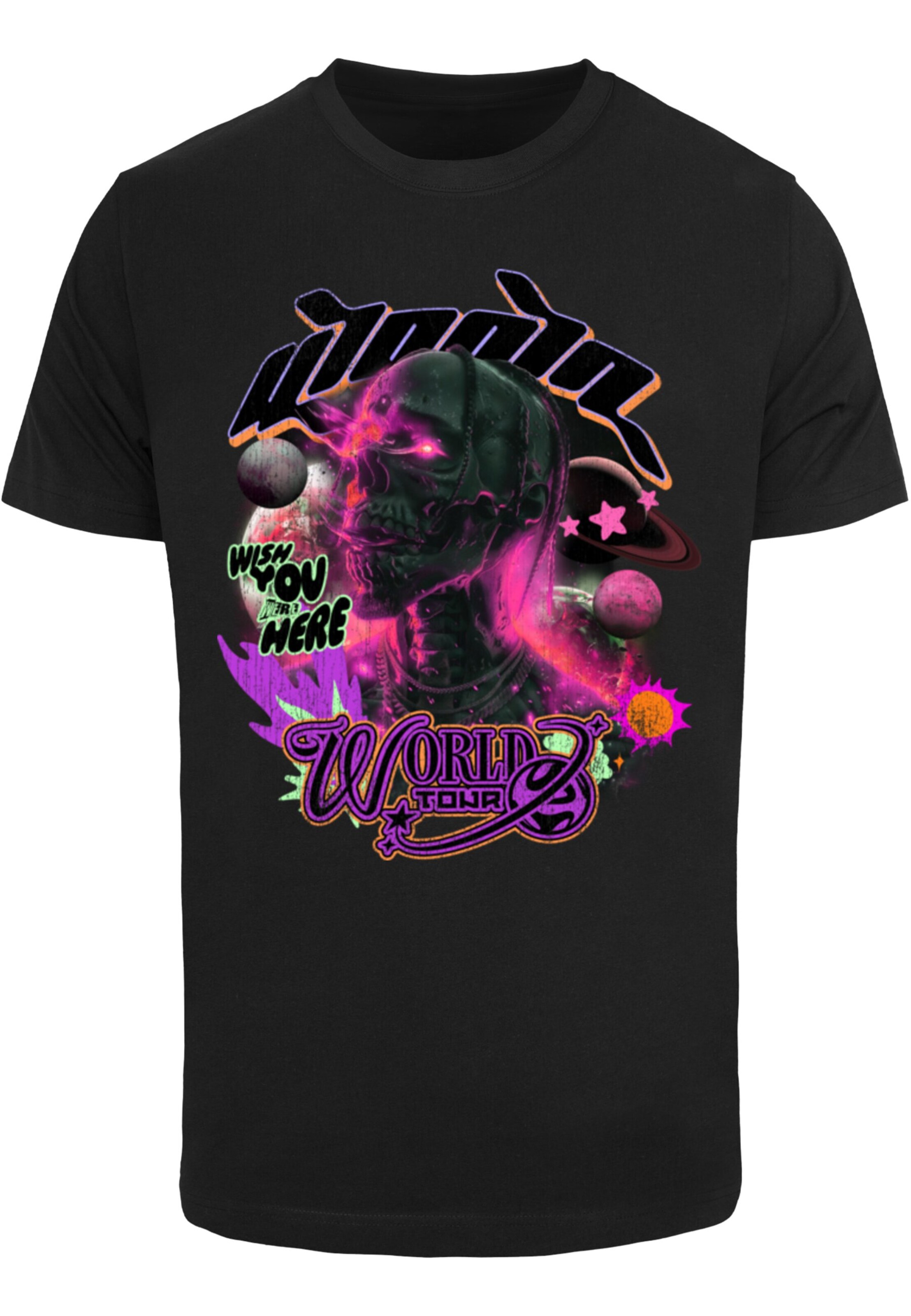 Mister Tee - Camisa 'Wish You Were Here' em preto: frente