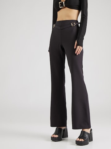 Hoermanseder x About You Flared Pants 'Erin' in Black: front