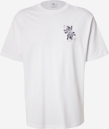 PUMA T-Shirt 'Card Play' in Weiß: Vorderseite