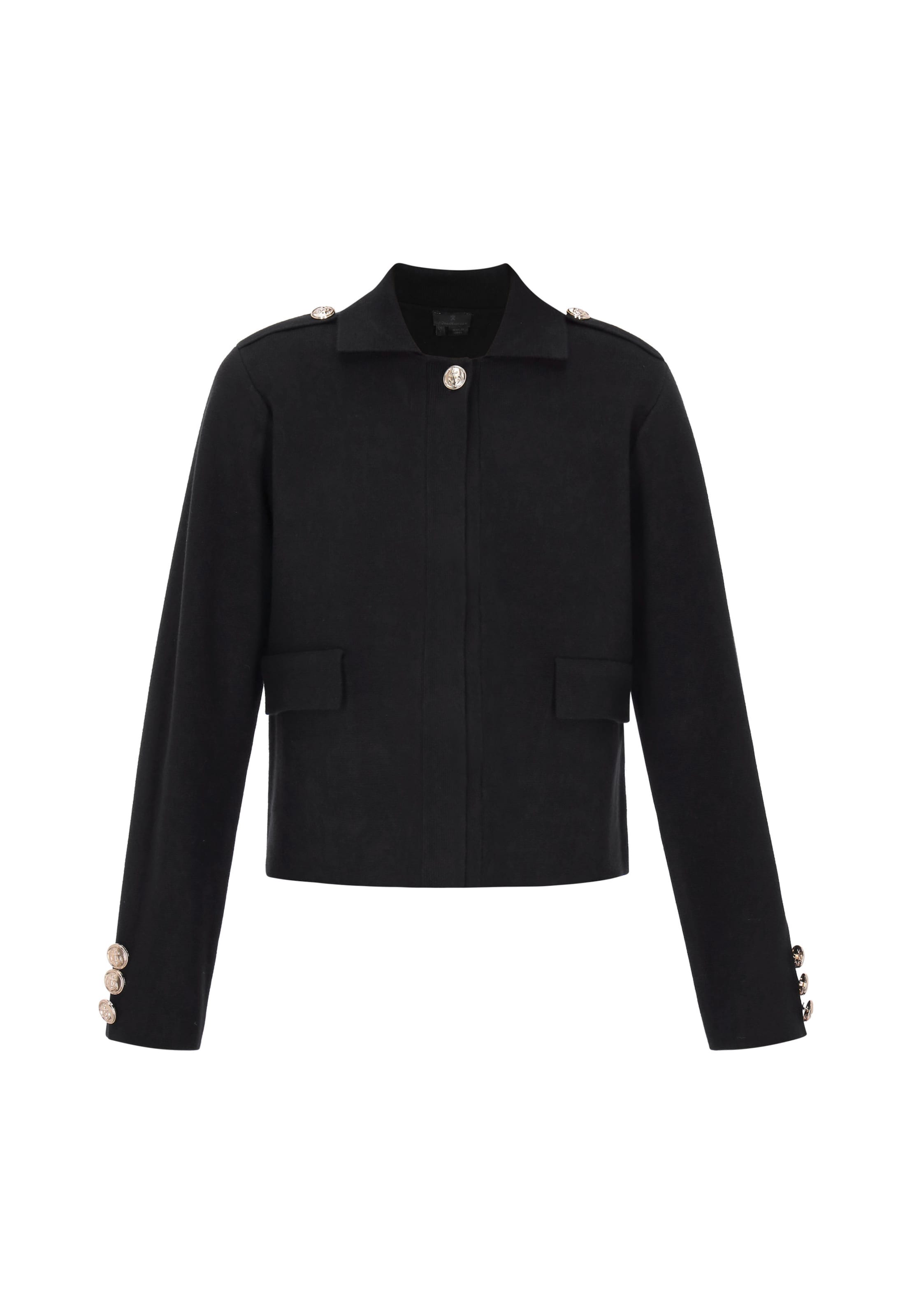 DreiMaster Klassik Knit Cardigan 'Classic' in Black: front