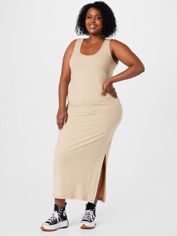 Calvin Klein Curve Jurk in Beige: voorkant