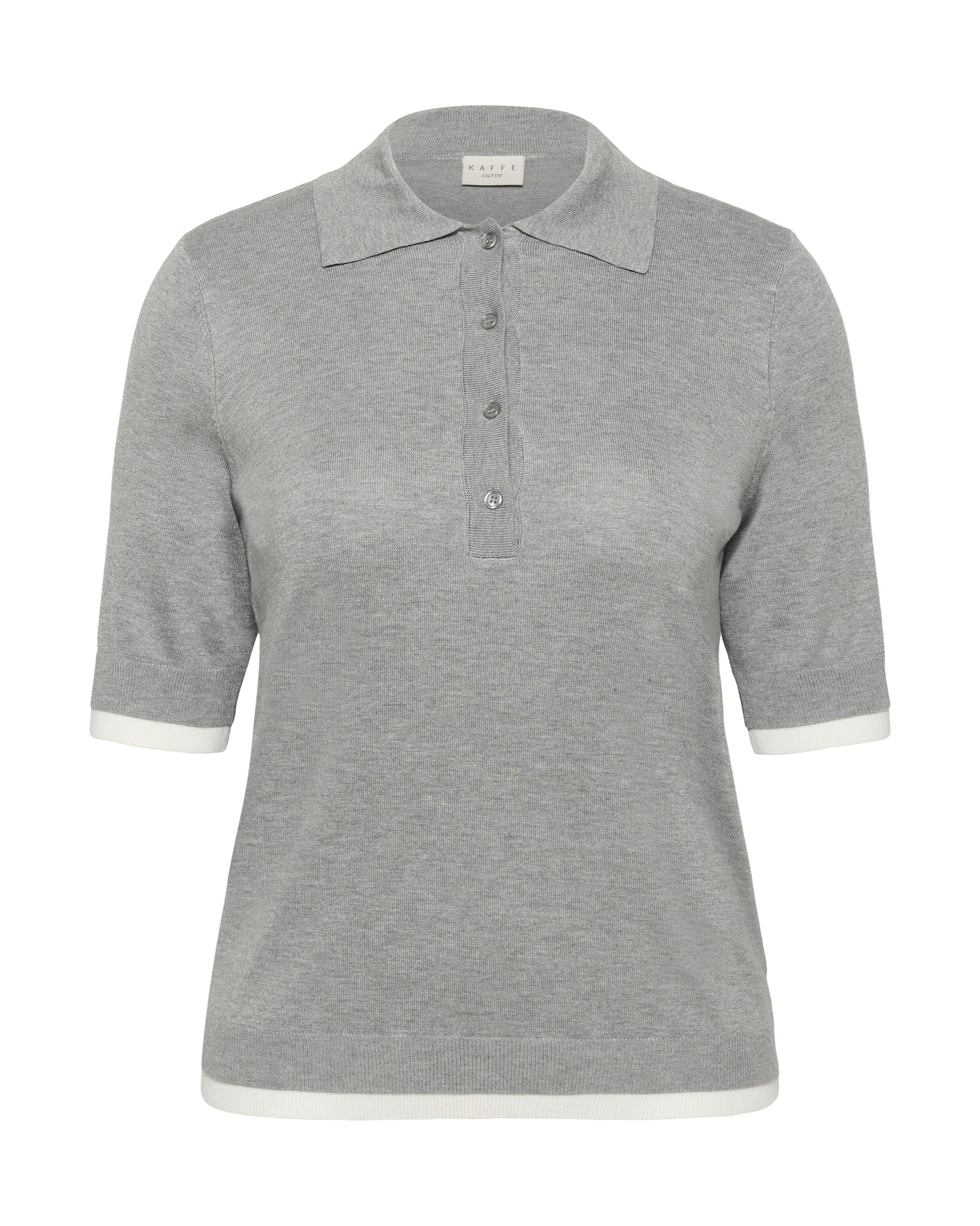 KAFFE CURVE Trui 'KCLizzy' in Grijs: voorkant