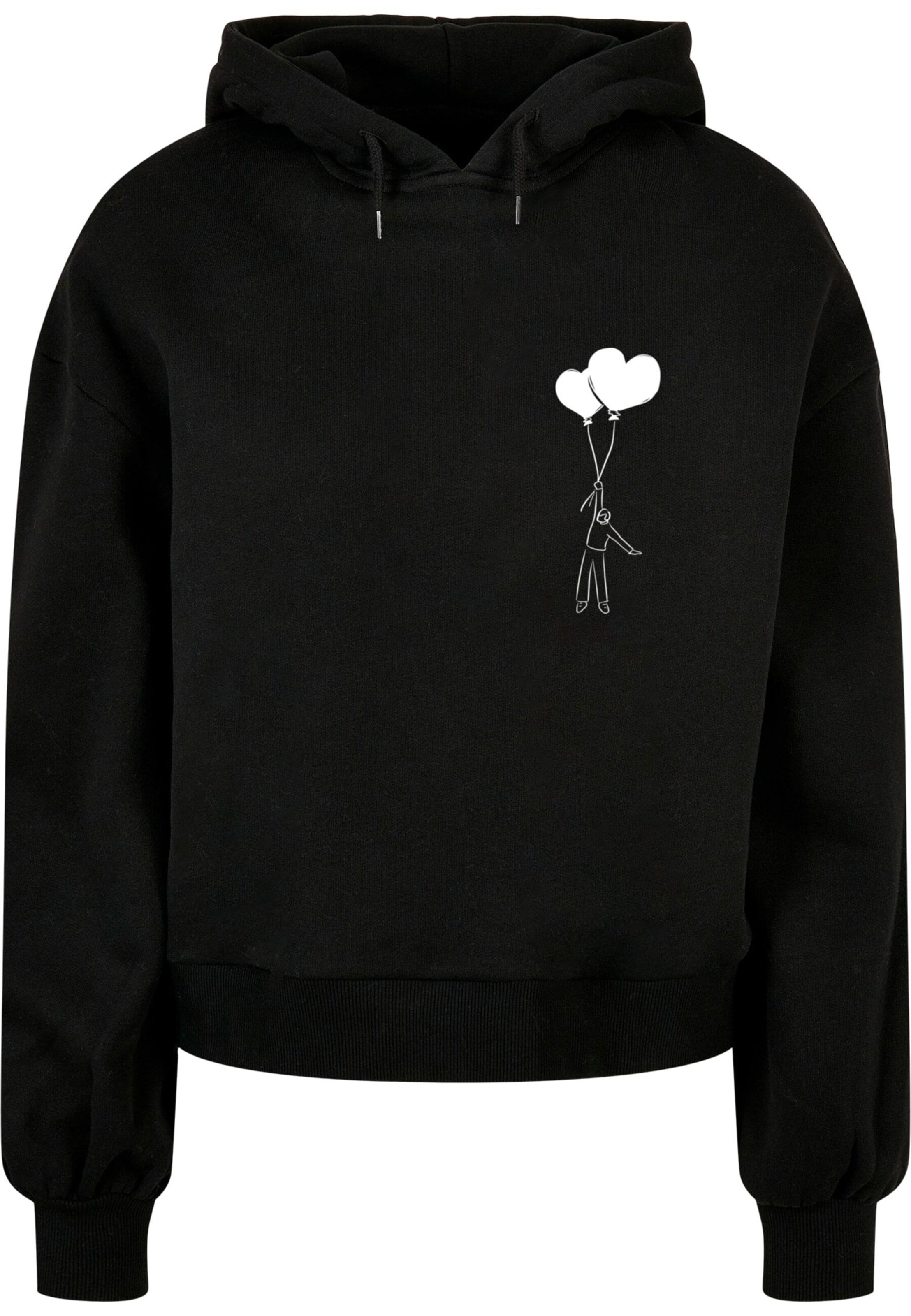 Merchcode Sweatshirt 'Love In The Air' in Zwart: voorkant