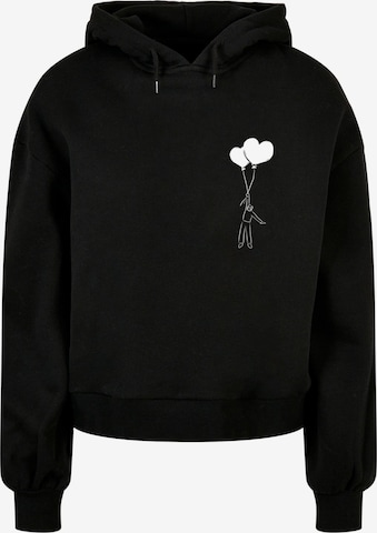 Merchcode Sweatshirt 'Love In The Air' in Zwart: voorkant