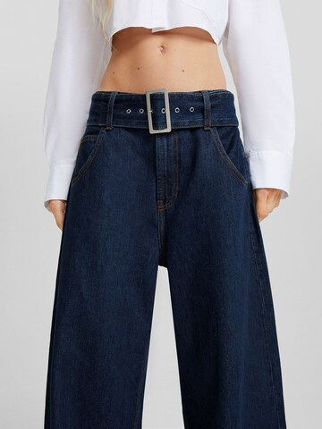 Bershka Wide Leg Jeans in Blau