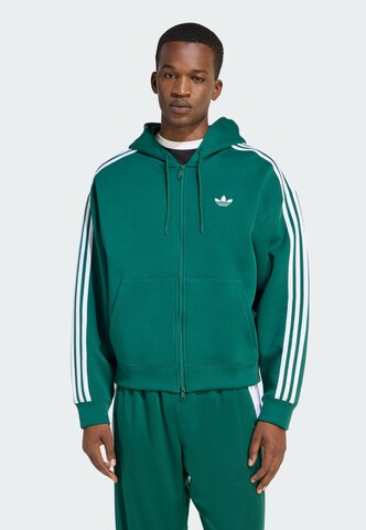 ADIDAS ORIGINALS Zip-Up Hoodie in Green: front