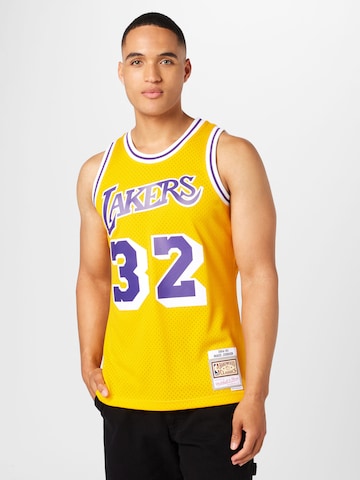 Mitchell & Ness Tričko 'Los Angeles' – žlutá: přední strana