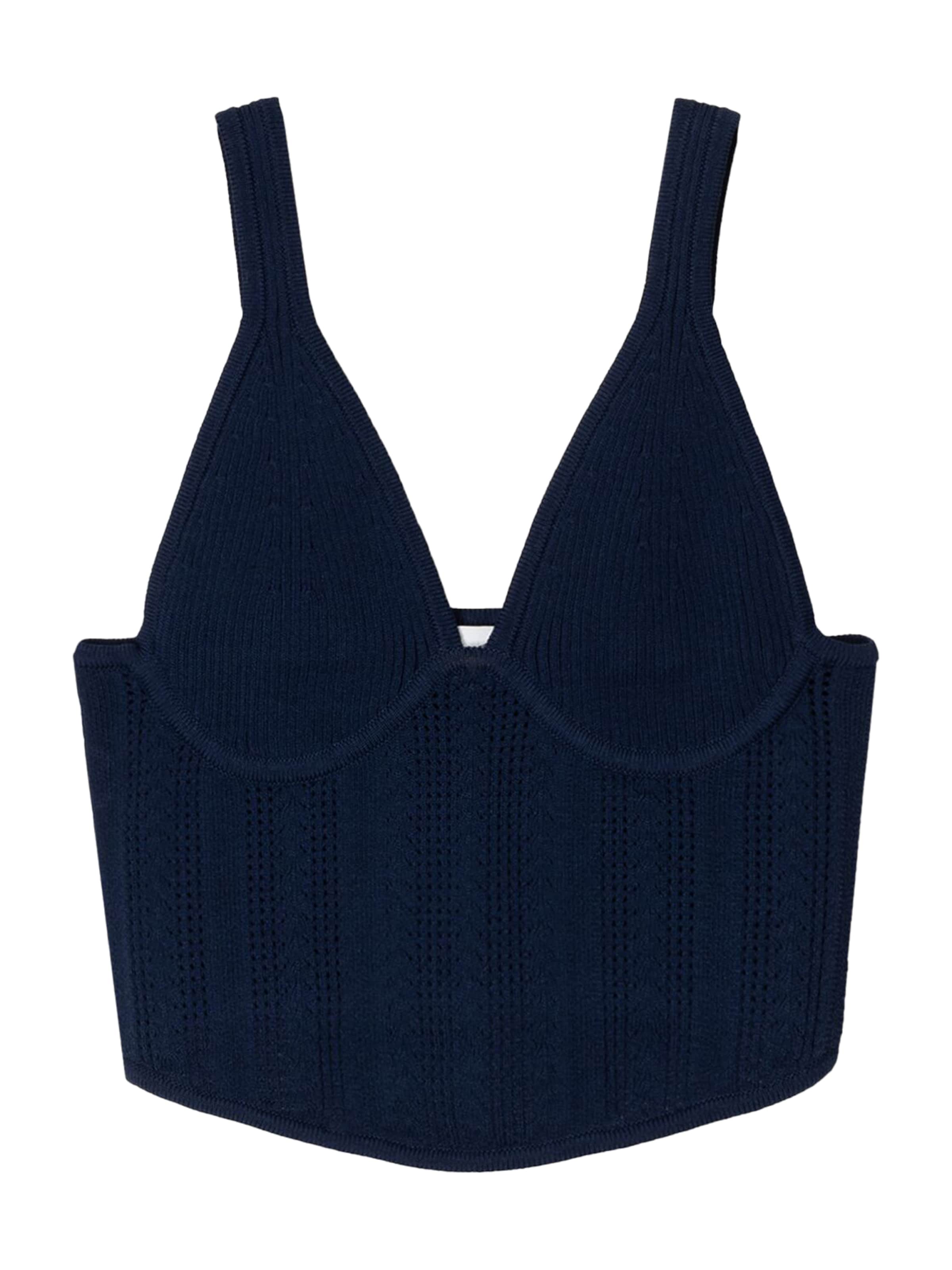 Top in maglia di Bershka in blu: frontale