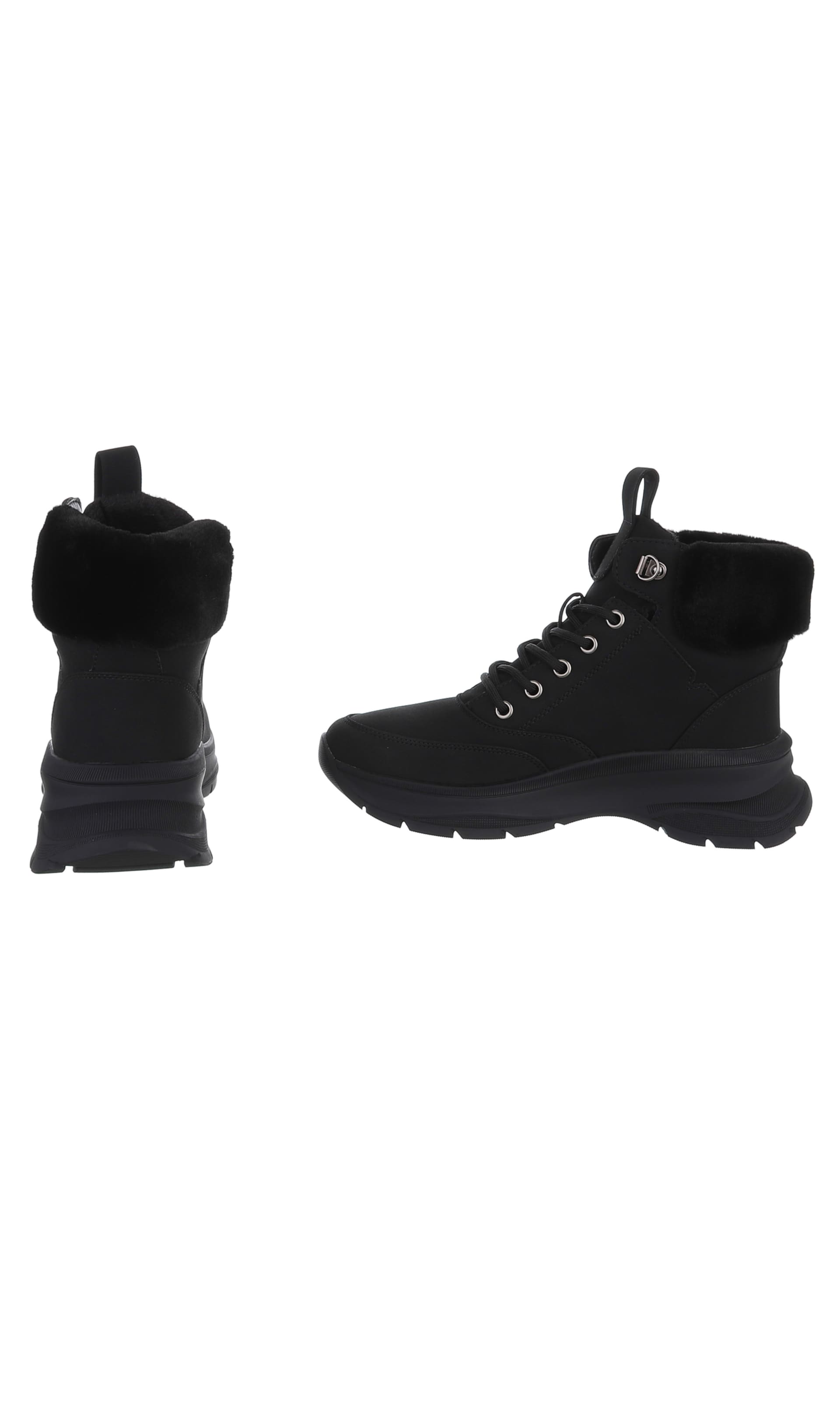 Ital-Design Schnürstiefelette in Schwarz