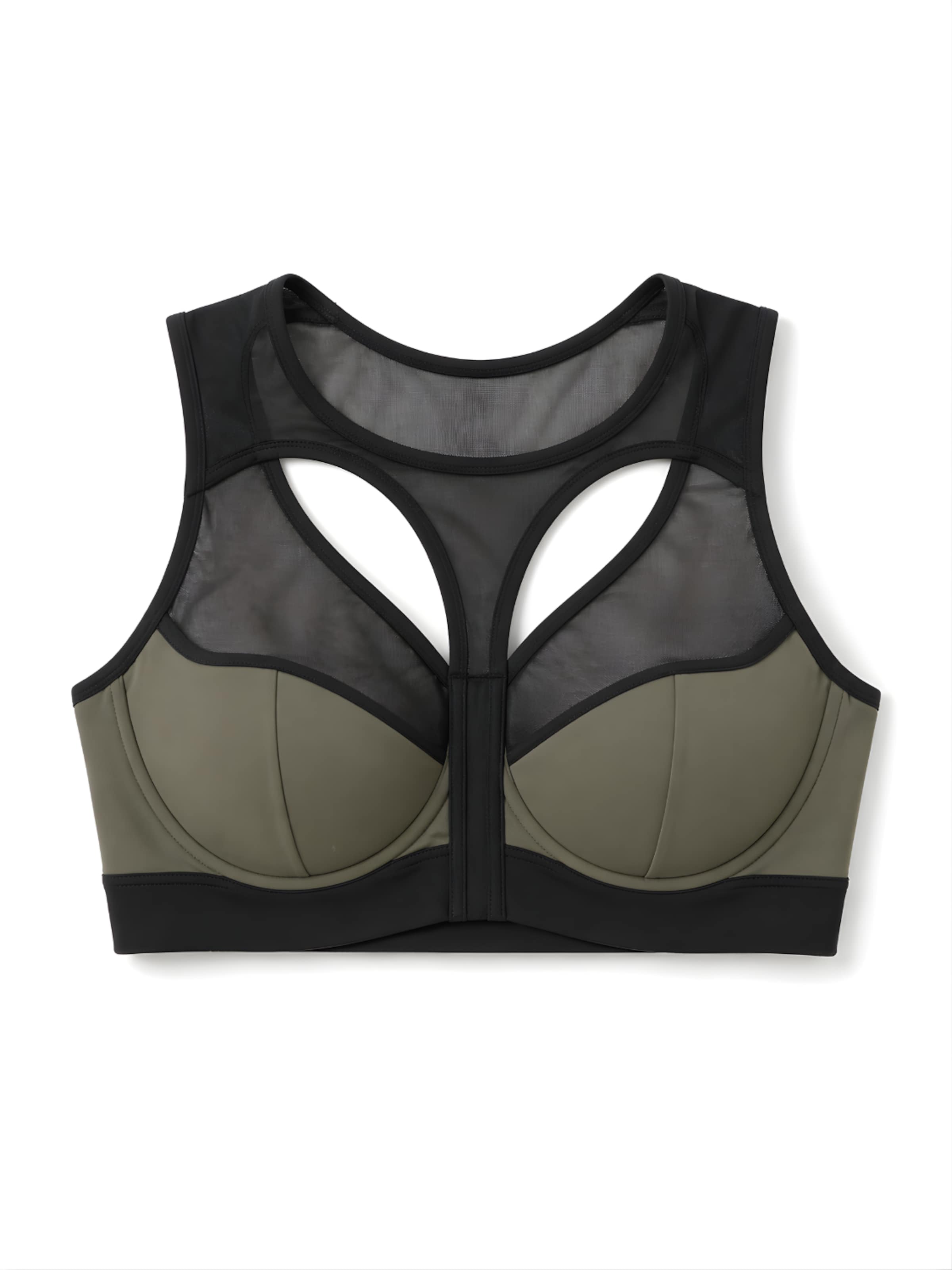 MILENKA High neck Sports bra in Green: front